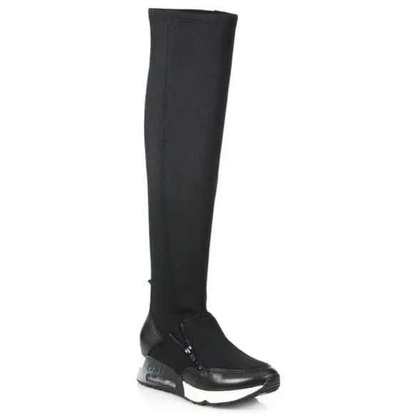 Ash Limited Thigh High Trainer Boots in Black 6 - Picture 2 of 15